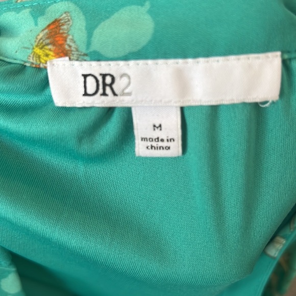 DR2 BY DANIEL RAINN Split Neck Long Sleeve Mini Dress Size M - Teal green NWOT - Picture 6 of 7